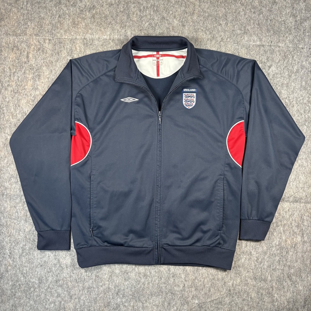 Vintage Umbro England Full Zip Jacket Men's Large‎ Blue Soccer Football